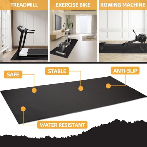 Fitvids High Density 1/4-Inch Thick Gym Equipment Mat, Non-Slip Floor Protection for Heavy Exercise, Treadmill and Bike Mat in Multiple Sizes - size: 36" x 78" (3 x 6.5FT)