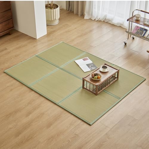 Natural Rush Grass Floor Tatami Mat,Queen, 79" x 59" x 0.5" - size: Queen (79" x 59")