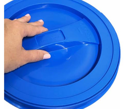 2 Gallon Plastic Food Grade BPA Free Made in USA Buckets with Blue Screw On Lids (Pack of 4)