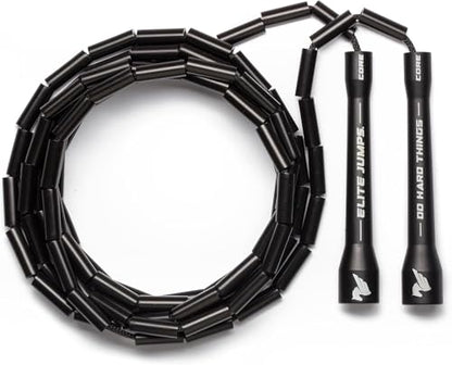 Elite Jumps 1" Beaded Rope, 10ft, Adjustable, 5" Handles - color: Black/Black