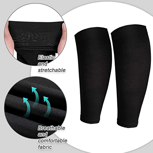 SATINIOR 4 Pairs Calf Compression Sleeve Leg Compression Sock Calf and Shin Support Relieve Calf Pain for Men Women Running (Black, Gray, Army Green, Coffee, X Large)