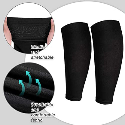 SATINIOR 4 Pairs Calf Compression Sleeve Leg Compression Sock Calf and Shin Support Relieve Calf Pain for Men Women Running (Black, Gray, Army Green, Coffee, X Large)