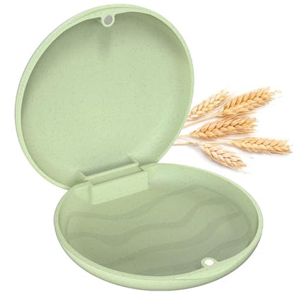 Retainer Case, Slim Aligner Case, Natural wheat straw material (Green) - color: Green