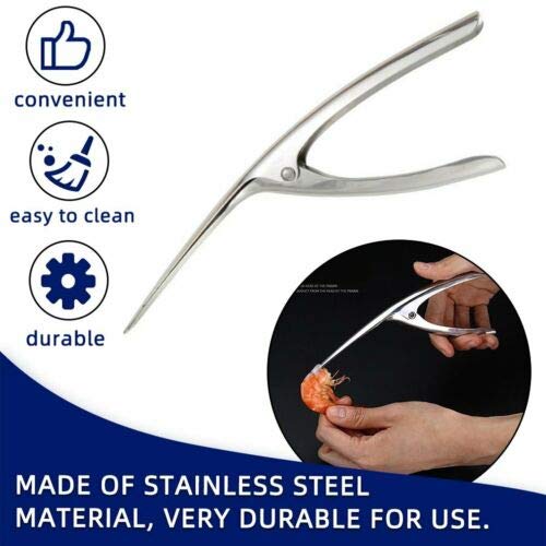 Shrimp Deveiner Tool with Ergonomic Handle - 2-in-1 Prawn Cleaner & Seafood Peeler Knife for Kitchen, Restaurants, BBQ - Dishwasher Safe Shellfish Cleaning Tool