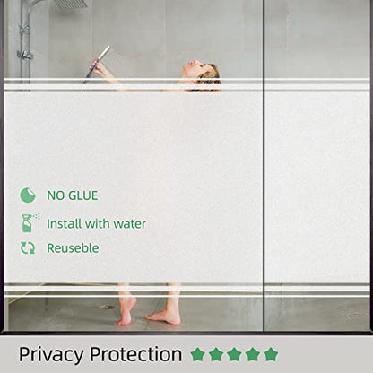 Frosted Window Privacy Film Glass Window Film Sun Blocking, Static Clings Removable Frosting Bathroom Door Window Covering, White,35.4 Inch x 78.74 Inch - color: Frosting White, size: 35.4inch x 78.74 inch