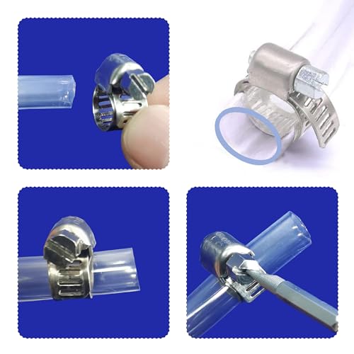 Clear Tubing Assortment, 6mm 7mm 8mm ID, 9 Meters Lengh In All, 1mm Thickness, Flexible Plastic Tube For Home Repair Water Oil Transfer Aquarium, BPA Free and non-toxic, with 2 Hose Clamps - size: id: 6mm, 7mm, 8mm (9m)