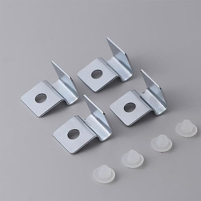 Kopida 4Pcs Household Fish Tank Brackets Glass Lid Clips Aquarium Cover Holders Silver Stainless Steel Aquariums Lid Support Aquarium Accessories
