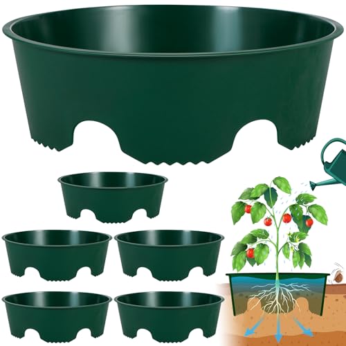 6PCS 12 Inches Plant Rings for Outdoor Plants, Plant Rings, Planting Ring, Planting Grow Rings to Separate Rock and Pest for Deep Watering Veggies Herbs and Flowers