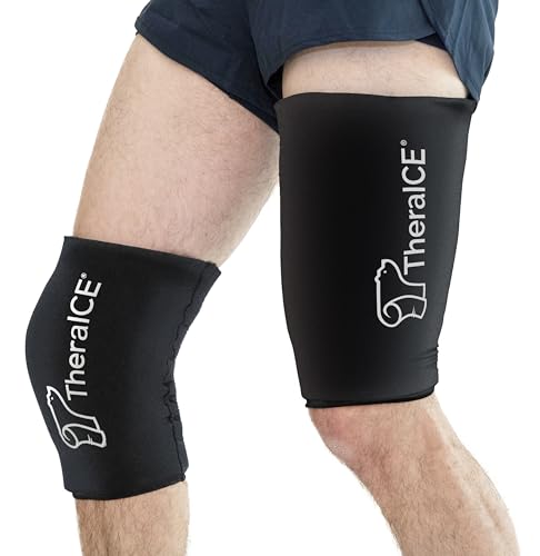 TheraICE Knee Ice Pack Wrap, Knee Brace for Women Men, Compression Sleeve | Reusable Gel Cold Therapy for Meniscus Tear, ACL Post Surgery and MCL Relief, Comfortable Recovery, No Machine Needed - size: X-Large, style: Original