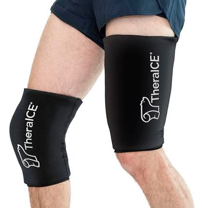 TheraICE Knee Ice Pack Wrap, Knee Brace for Women Men, Compression Sleeve | Reusable Gel Cold Therapy for Meniscus Tear, ACL Post Surgery and MCL Relief, Comfortable Recovery, No Machine Needed - size: X-Large, style: Original