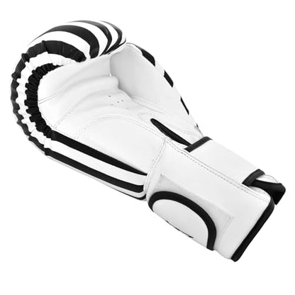 Athllete Boxistar Boxing Gloves, Boxing Gloves Men/Boxing Gloves Women, Available in 8 oz, 12 oz, 14 oz, 16 oz with Optimal Padding - color: Black/White, size: 16 oz