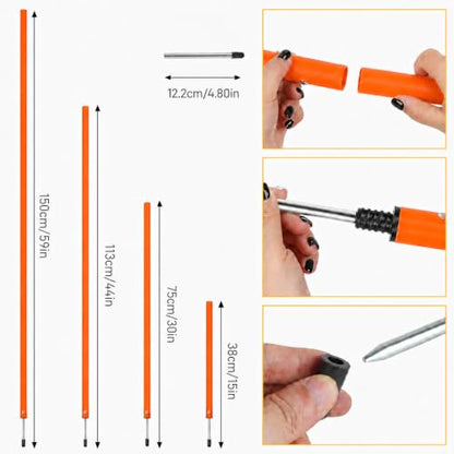 20Ft Agility Ladder Training Equipment for Soccer 12 Cones, Solo Soccer Trainer, Jump Rope Speed Football Gifts for boy - color: Orange