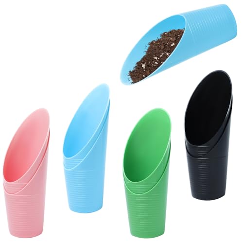 8Pcs Bonsai Soil Scoop - Plastic Succulent Soil Scoop Indoor Plants Little Small Potting Shovel Bucket Shovel Transplanting Set for Garden Planting