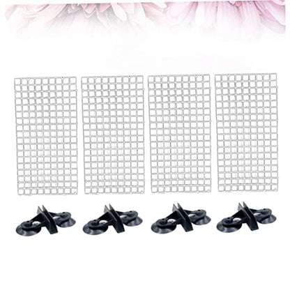 ORFOFE Aquarium Isolation Panel Transparent Spliced Lattice Plates Random Color Suction Cups Easy to Install Divider for Fish Breeding and Separation - color: White