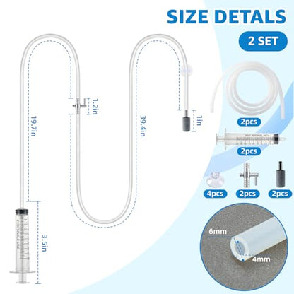Drip Acclimation Kit for Saltwater and Freshwater Aquariums, Fish Tanks, Adjustable Precision Slow Drip System to Reduce Stress Safe Transition Adjust for Shrimp, Coral, and New Fish (2 Set)