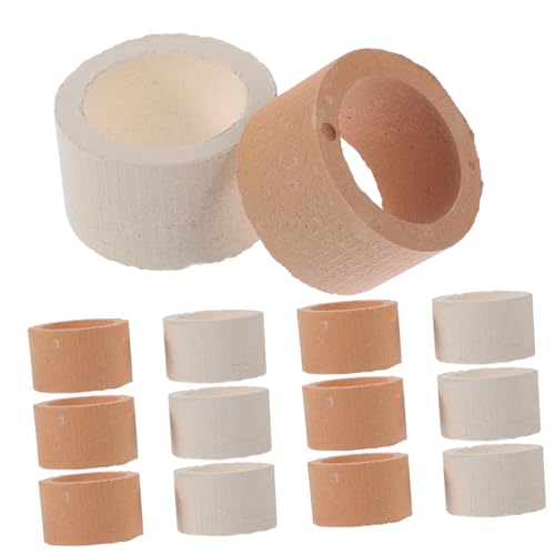 12Pcs Ceramic Aquarium Plant Holders Fish Tank Weights for Water Plants Fixing Rings Underwater Shelter for Small Fish and Shrimp