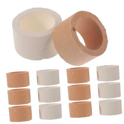 12Pcs Ceramic Aquarium Plant Holders Fish Tank Weights for Water Plants Fixing Rings Underwater Shelter for Small Fish and Shrimp
