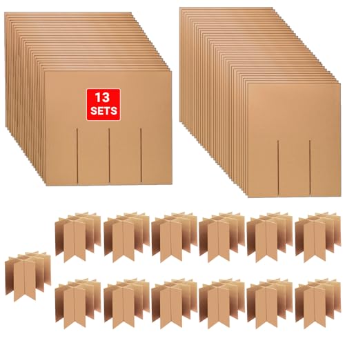 13 Sets Moving Box Glasses Divider Kits Cardboard dividers fit boxes about 16 x 12 x 12 inches for Kitchen Dish Packing Wine Glassware Cardboard Box Compartments Dividers (Box Not Included)