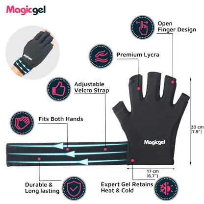 Magic Gel Hand Ice Pack Gloves - Cold Compress Cooling Gel Ice Gloves - Wrist Wrap or Hot Compress - Sports Packs for Hands - Dual Hand Heat Packs - 1 Pack - size: 1 Pack - Ice Glove Pack