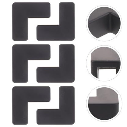 6pcs Black Silicone Corner Protectors for Fish Tanks and Pet Carriers, Medium Size Anti-Collision Bumpers for Furniture and Aquarium Safety Edge Guards