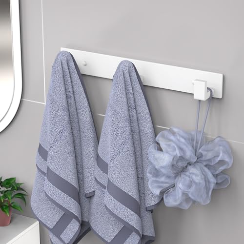 PMMASTO Stainless Steel Wall Coat Rack, White- 3 Hooks, 1 Pack, L Shape - color: White, size: 3 "L" Hooks, 1PACK