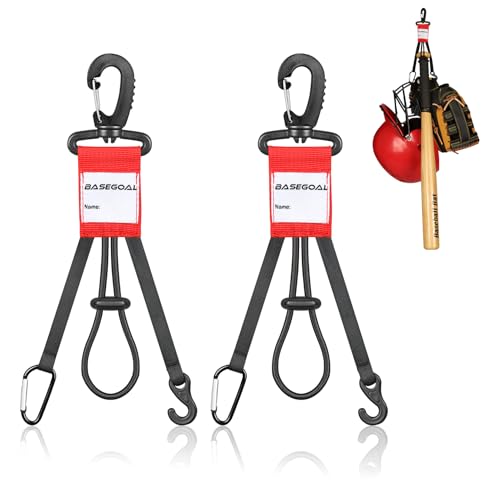 BaseGoal 3 in 1 Baseball Dugout Organizer Accessories,Bag Holder for Fence - color: Red