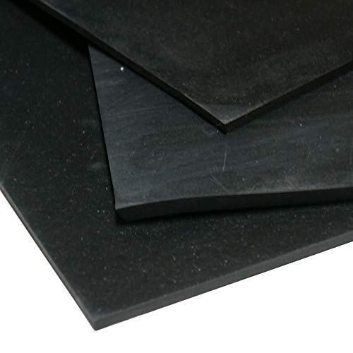 Small Parts Neoprene Sheet, 80A Durometer, Smooth Finish, Adhesive Backing, Black, 0.125" Thickness, 12" Width, 36" Length