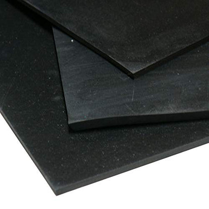 Small Parts Neoprene Sheet, 80A Durometer, Smooth Finish, Adhesive Backing, Black, 0.125" Thickness, 12" Width, 36" Length