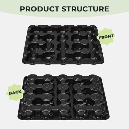 3 Inch Seed Starting Trays 10 Pack, 20-Cell Seedling Starter Trays for Indoor Outdoor Growing, Plant Starter Germination Trays for Pots Seedlings 3" Opening Compatible Pots - size: 3 Inch, style: 10 Pack Seed Starter Tray