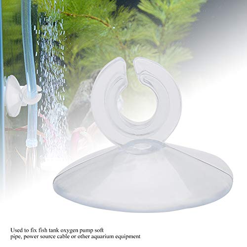 50pcs Aquarium Sucker Clips, Fish Tank Hose Holder Clamps, Airline Tube Holders with Ultra Strong Suction, Transparent Rubber Suction Cup Clips for Oxygen Pump Soft Pipe and Power