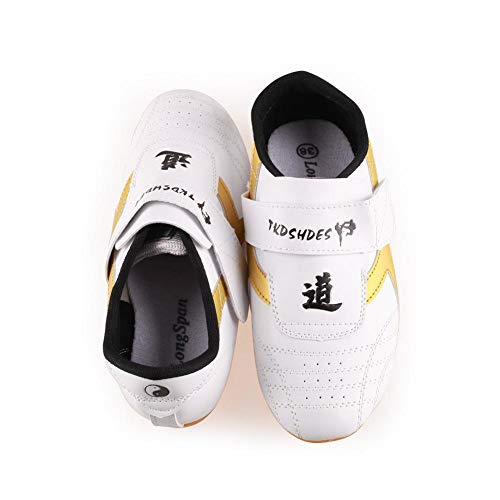 Dilwe Boxing Shoes, PU Leather Soft Sole Taekwondo Shoes for Taichi Gym Exercise(38)