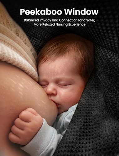 PATPAT Nursing Cover for Breastfeeding, Soft Breathable Privacy Poncho, Multi-Use Solid Knit Breastfeeding Cover for Moms, Portable Nursing Shawl & Baby Blanket (Black) - color: Black