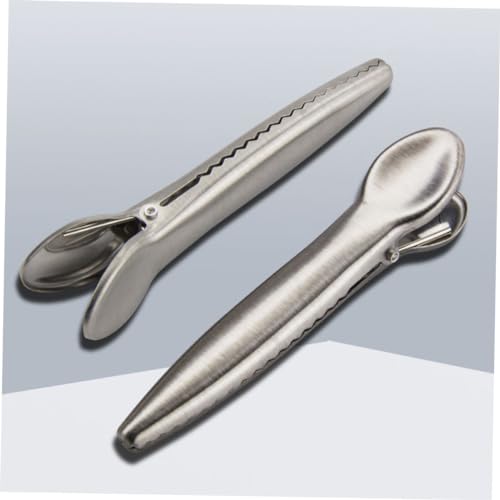 Cabilock 4pcs Multi-Functional Food Containers Lids Sealing Clips Stainless Steel File Clip Office Home Fixing Clamp