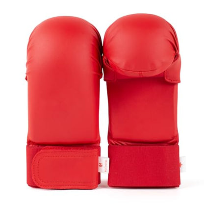 Premium Karate Boxing Gloves for Men & Women - color: Red, size: Large