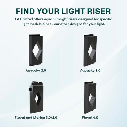 Aquarium Light Risers for Fluval Plant & Marine 3.0 & 2.0 LED | Heat-Resistant Polymer Stand | Toolless Easy Install (3-Inch) - size: 3-Inch