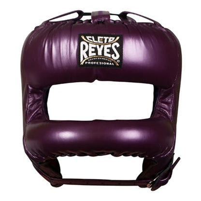 CLETO REYES Boxing Headgear with Face Bar for Men and Women, Protective Head Guard Face Saver, Sparring Fighting Sports - color: Metallic Purple