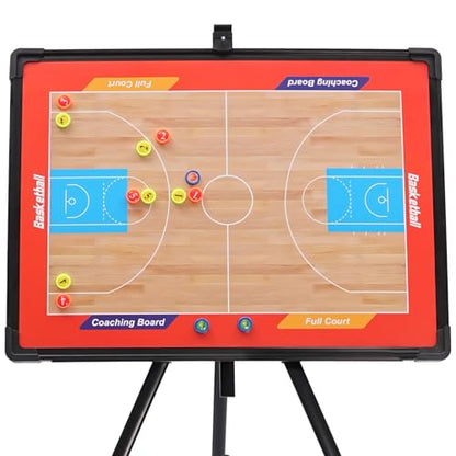 Basketball Coaching Board Tri-pod Basketball Tactic Board for Basketball Tactic White Board Clipboard Huge Size Training Equipment with Tripod Stand and Carrying Bag - style: Basketball