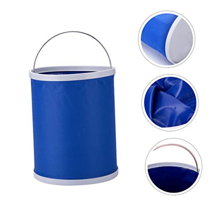 ABOOFAN 11L Portable Folding Water Bucket Multi-Functional Collapsible Outdoor Container for Car Washing Fishing and Camping Space-Saving Design Handle