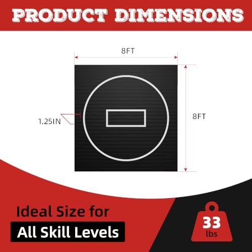 Wrestling Mat for Home Training BJJ MMA Jiu Jitsu Roll Up Mat - color: Black, size: 8FTx8FTx1.25inch