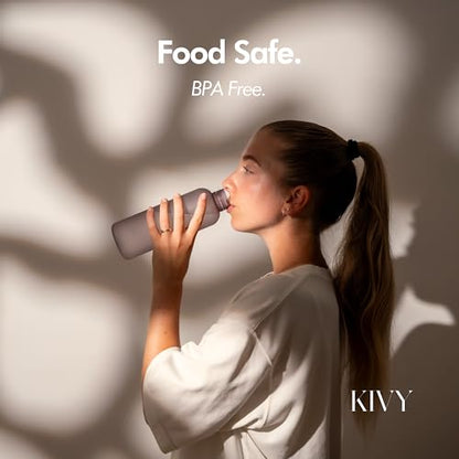 KIVY Slim Water Bottle 22oz Tritan - Lightweight & Shatterproof - BPA-Free - color: 04 Cream Clear, size: 22oz