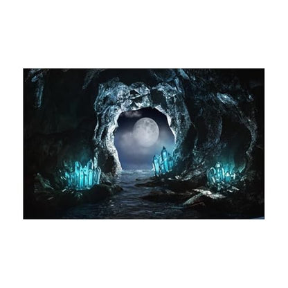 Aquarium Background Sticker Cave Crystal Poster Fish Tank Decoration Self Adhesive Wallpaper Background(30x40cm) - size: 30x40cm