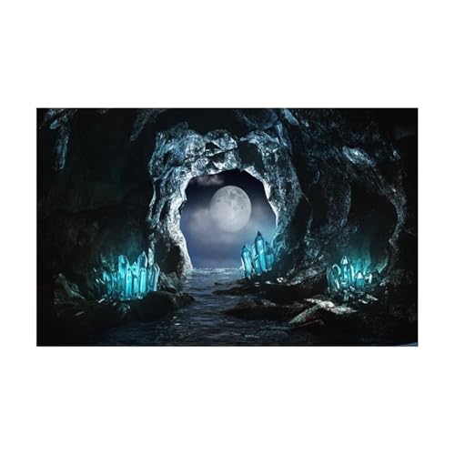 Aquarium Background Sticker Cave Crystal Poster Fish Tank Decoration Self Adhesive Wallpaper Background(40x80cm) - size: 40x80cm