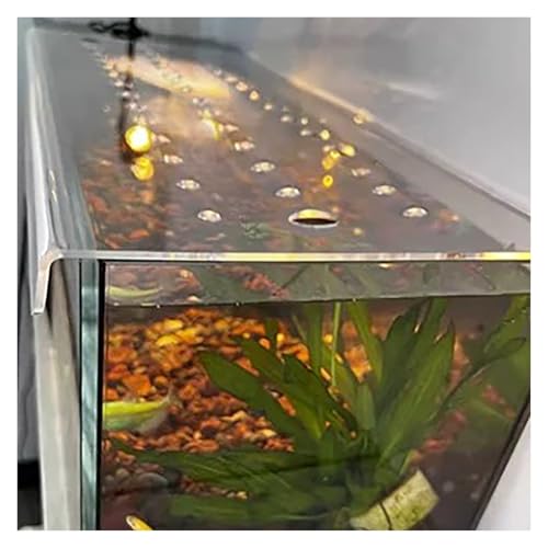 Acrylic Aquarium Anti-Jumping Lid Cover with Feeding Ventilation Hole, Clear Custom Fish Tank Top Cover Acrylic Grid Panel, for Aquarium Home - size: 51x21.5cm/20.1x8.5inch