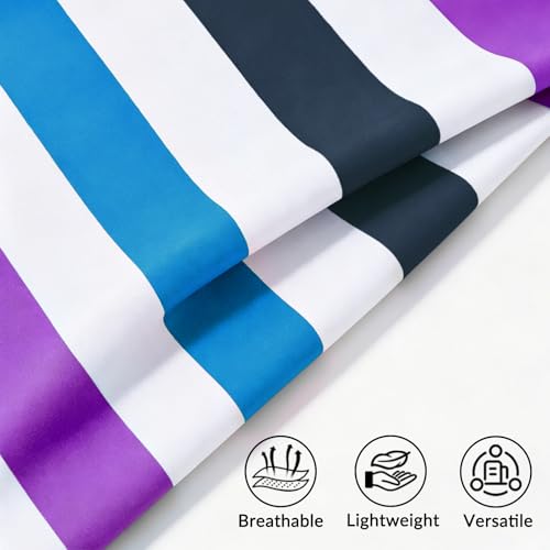 Exclusivo Mezcla Microfiber Quick Dry Large Beach Pool Towel - color: Stripe-dark Purple, size: 30" x 60"