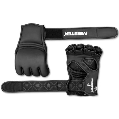 Meister [Critical] 4oz MMA Gloves for Striking & Grappling w/Pre-Curved Nemeios Leather - size: Medium