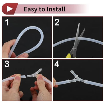 5 Pcs Aquarium Plastic Hose Barb Fitting 3/32" Hose Barb 90 Degree Elbow L Fitting Clear PP - size: 3/32"