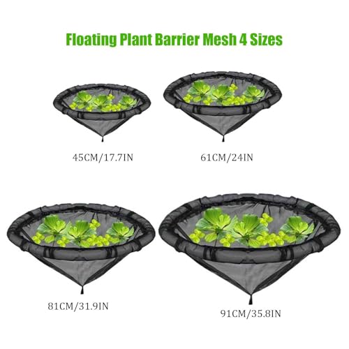 Round Pond Plant Floating Plant, Fish Pond Floating Planters 18/24/32/36in Floating Island Plant Protector Round Floating Plant Ring in Ponds and Garden Water Features Pond Decor - size: 91CM/36INCH