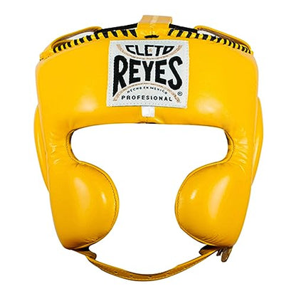 CLETO REYES Boxing Headgear with Cheek Protection for Men and Women, Protective Head Guard Face Saver, Sparring Fighting - color: YELLOW, size: Large