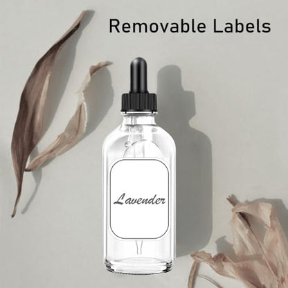 Amber Dropper Bottles, 4oz Glass Bottle with Dropper for Essential Oils with Funnel, Labels & Pipette, 2-Pack Tincture Bottles with Dropper(Unbreakable Plastic Eye Dropper) - color: Amber and Clear