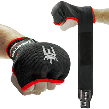 Meister Gel-Padded ProWrap Inner Hand Wrap Gloves (Pair) | Premium hand, knuckle and wrist protection for boxing, MMA and combat sports, easy slip-on design featuring ELITE wraps - size: Small-Medium